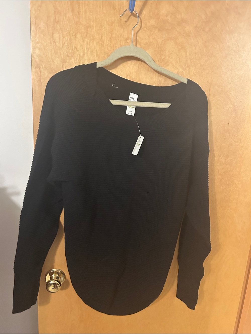 OFFLINE by Aerie Home Stretch Off The Shoulder Sweater NWT Black